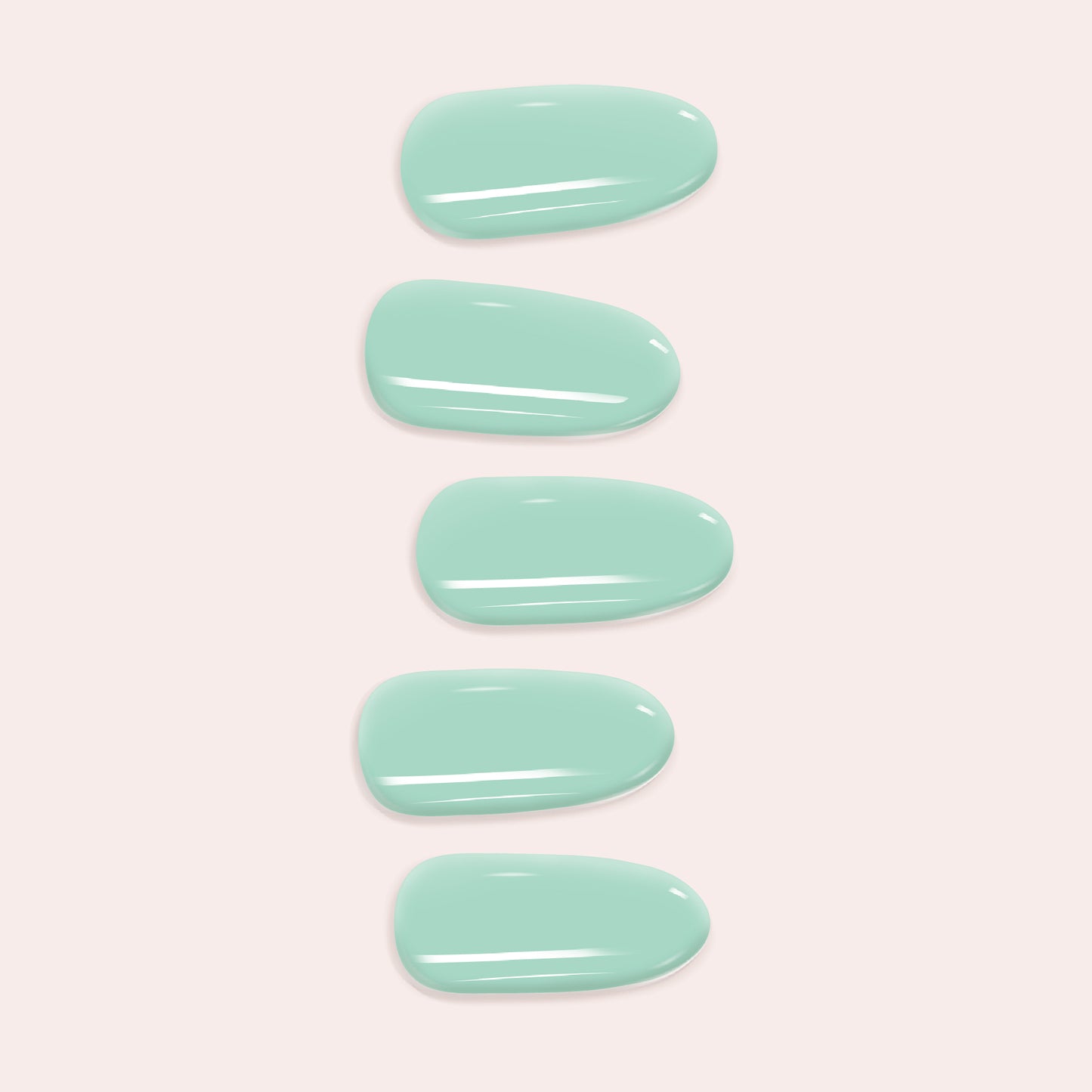 Seafoam Green Gel Nail Sticker Kit – DIY Semicured Nails