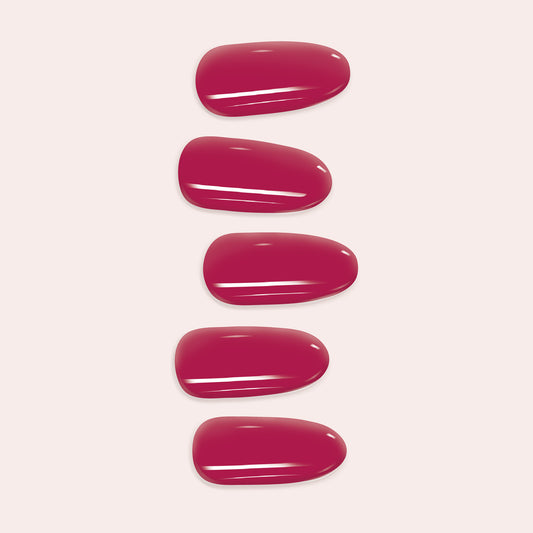 Bright Red DIY Gel Nail Sticker Kit in a classic, vibrant crimson shade for a bold, glossy semi-cured manicure at home.