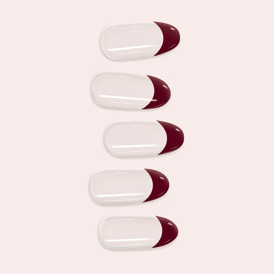 Electric Violet French Tip DIY Gel Nail Sticker Kit, featuring bold purple tips on a clear or natural base for a modern semi-cured manicure.