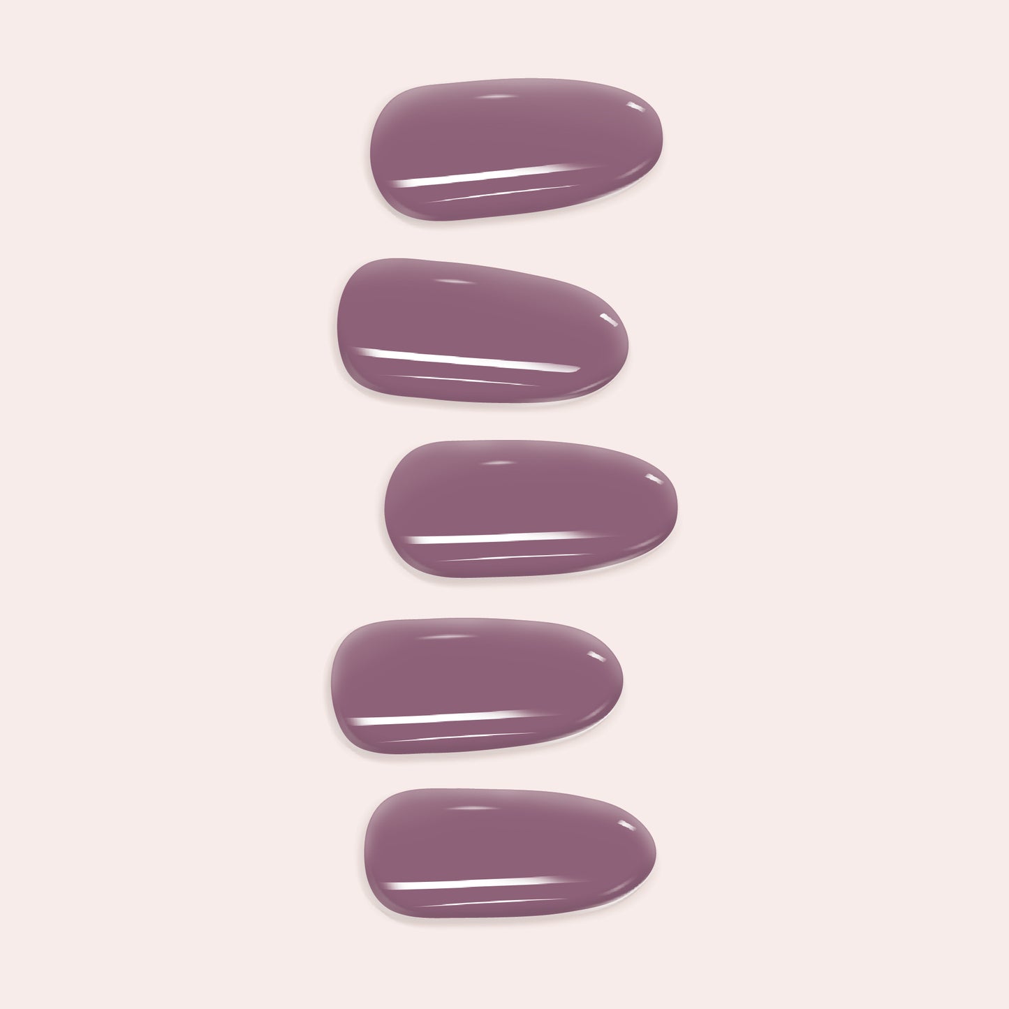 Mauve DIY Gel Nail Sticker Kit in a dusty purple-pink shade for a soft, elegant semi-cured manicure at home.