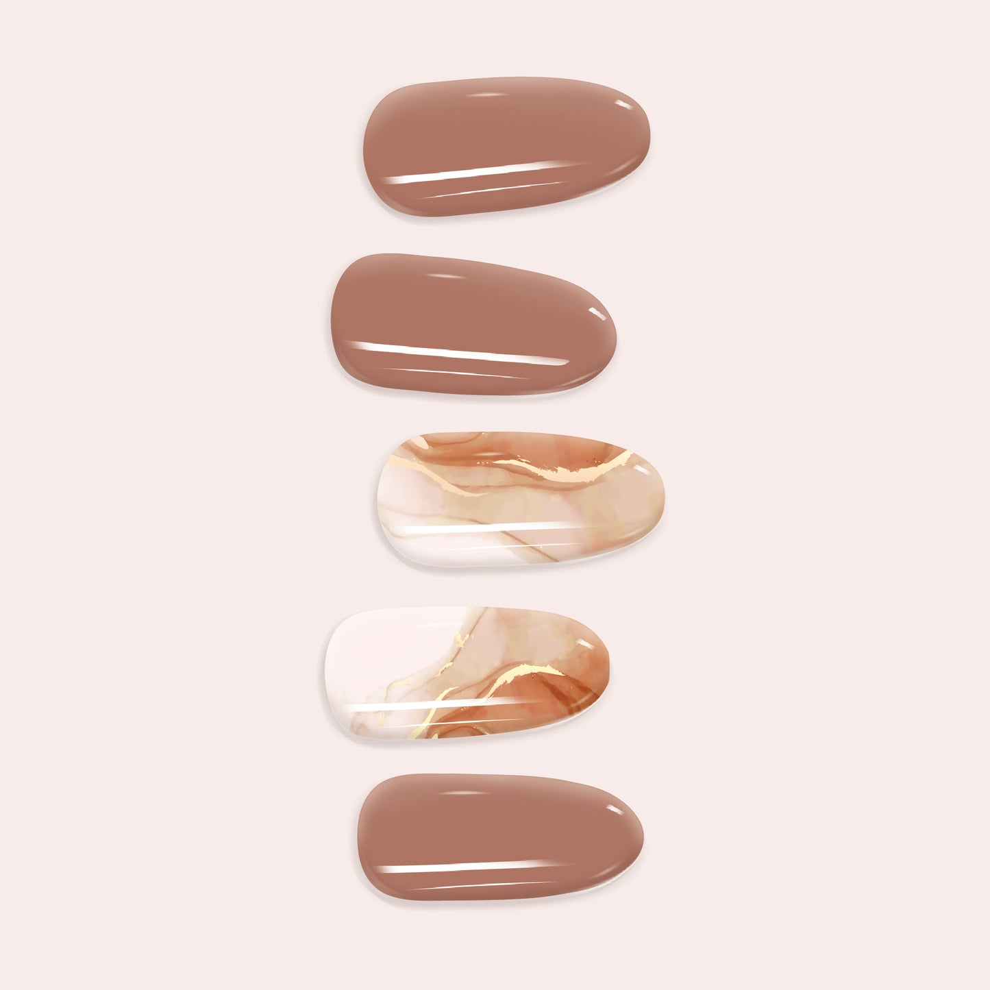 Terracotta & Cream Nail Sticker Kit - DIY Semicured Nails